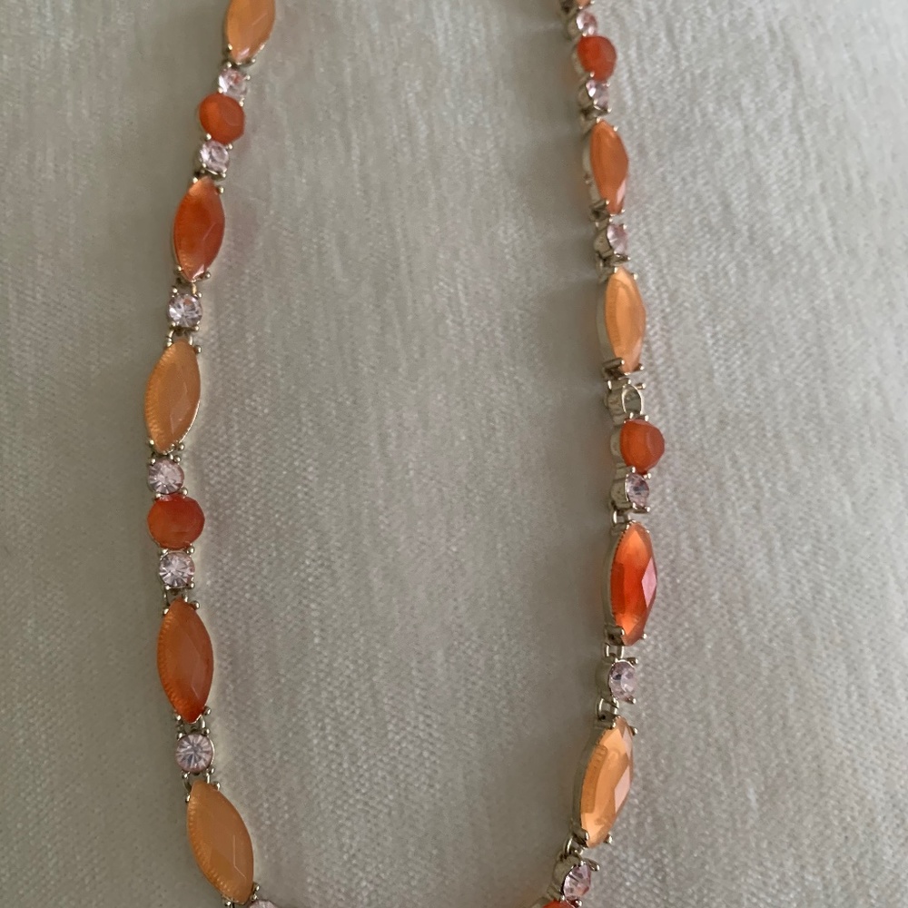 Stunning orange amber stone necklace